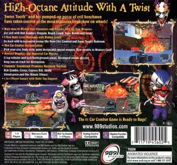 Twisted Metal 4 (US) box cover back